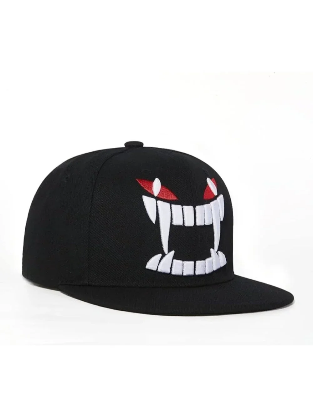 Unisex Teeth Black Snapback Hat Hip Hop Style Colorful Adjustable Baseball Cap